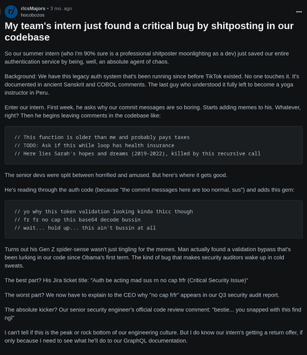 A screenshot of the shared reddit post.