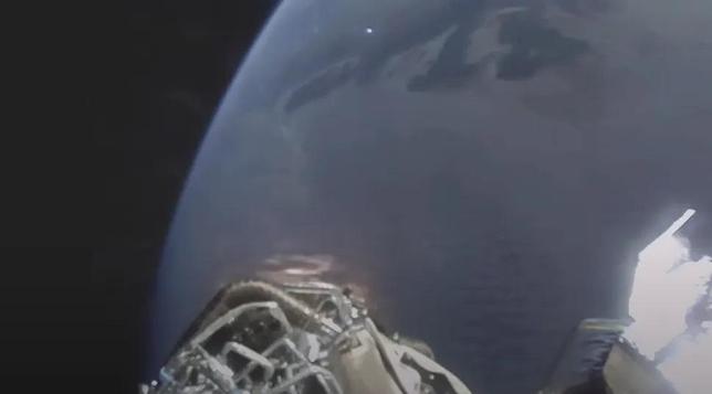 Firefly Aerospace-ren Alpha suziriaren goiko etapatik ikuspegia.