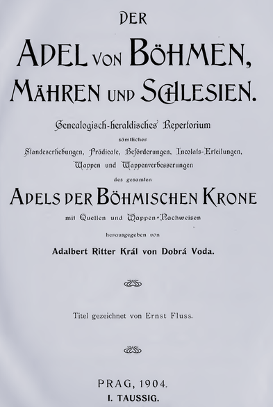 Titelblatt

Der Adel von Böhmen, Mähren und Schlesien (1904)