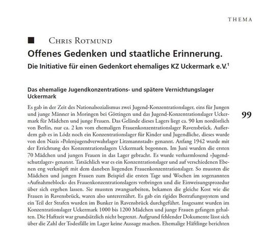 Anfang des gedruckten Artikels