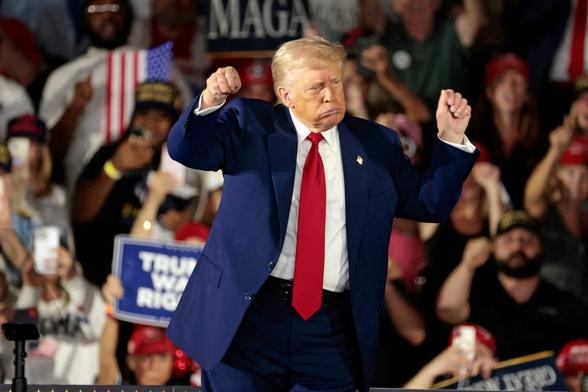 Tanzender Clown namens Trump.