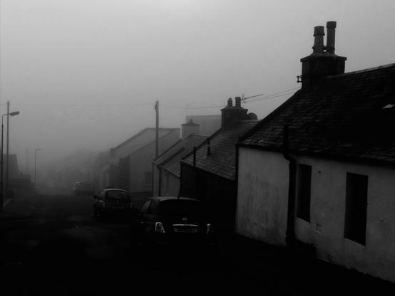 My local village shrouded in fog