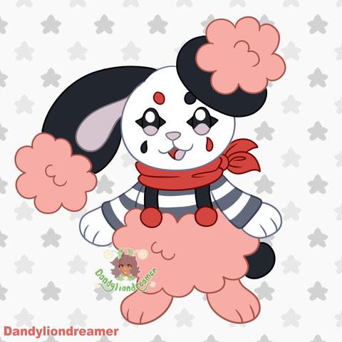 the pokemon buneary redesigned to look like a mime

their ears are colored black with pink tufts at the tips, they have white skin with black and red face make up, their eyes and nose are grey

they wear a red bandana around the neck, with a striped black and white undershirt, with overalls and red buttons ontop its pink fluffy pants, its tail is black

the background is grey with grey star patterns

The Alt text is Done Now!

Extra Tags:
 #artistonbsky #artistsonbluesky #artshare #artsky #ocsk #ocart #promosky #promo #artmutuals #artmoots #moots #mutuals #artist #artwork #digitalart #digitaldrawing #digitalillustration #illustration #humanartist #humanmadeart #humanart #sfwart #sfw #smallartist #smallbusiness #queerartist #lgbtartist #clipstudiopaint #supportartists #noai #antiai