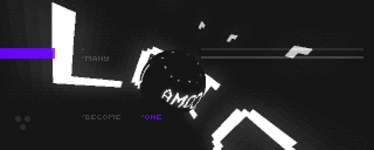 screenshot of a demoscene production containing some bullshit with words on top