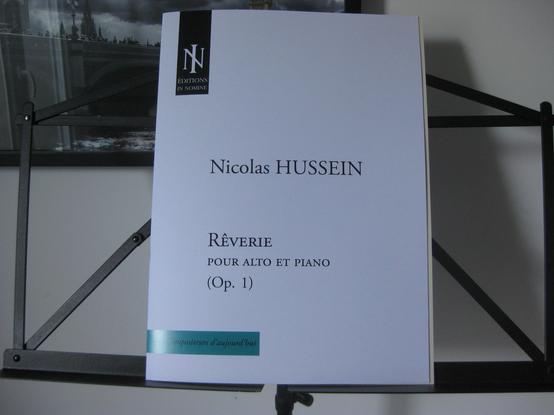 Couverture partition : Nicolas Hussein, Rêverie pour alto et piano opus 1