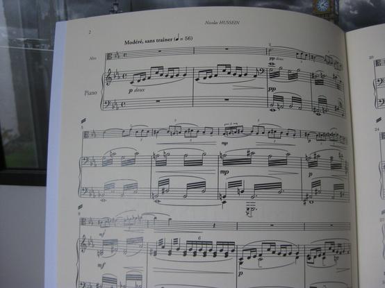Intérieur partition : Nicolas Hussein, Rêverie pour alto et piano opus 1