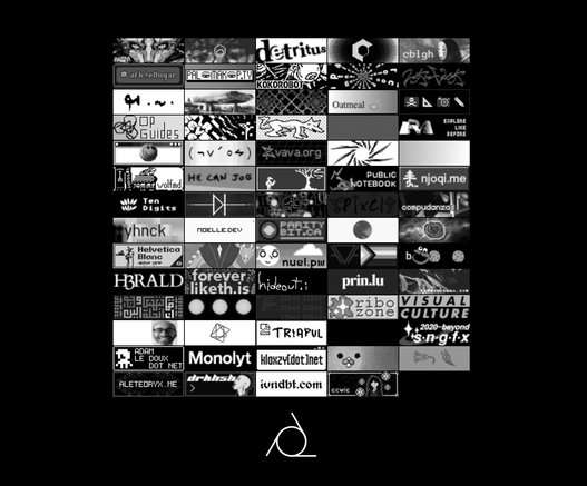 a screenshot of a black and white website listing a whole lot of 88x31 banners by merveille members