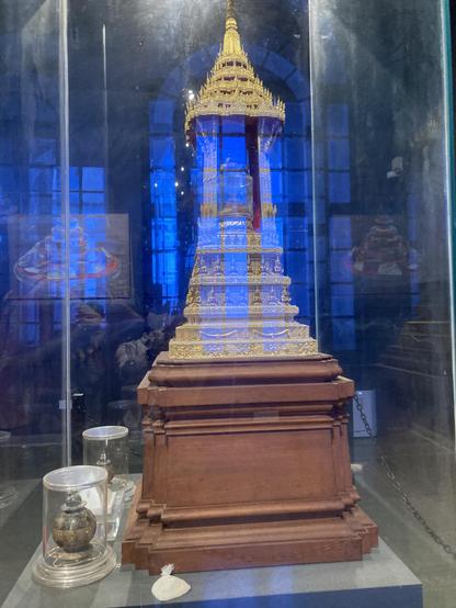 Gold shrine for lord buddha gifted to the museum by thai artists