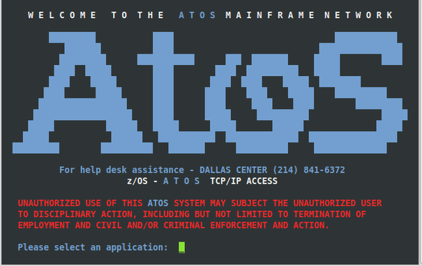 Atos Mainframe Screen