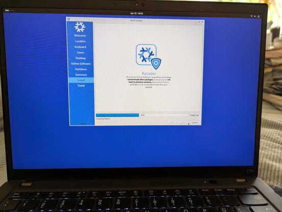 NixOS installation wizard running.