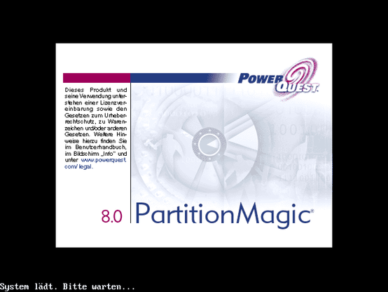 Partition Magic 8.0 - Ladebildschirm