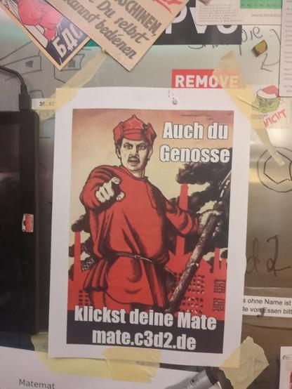 Meme: "Auch du Genosse klickst deine Mate"