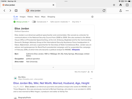 Elise Jordan Wikipedia Preview