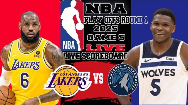 NBA LIVE 🔴LA LAKERS  VS MINNESOTA TIMBERWOLVES -GAME 5 NBA PLAY OFF ROUND 1-2025 -  PLAY BY PLAY