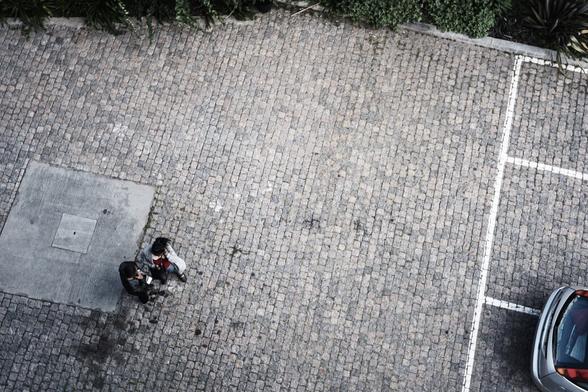 Un parking, vu de haut