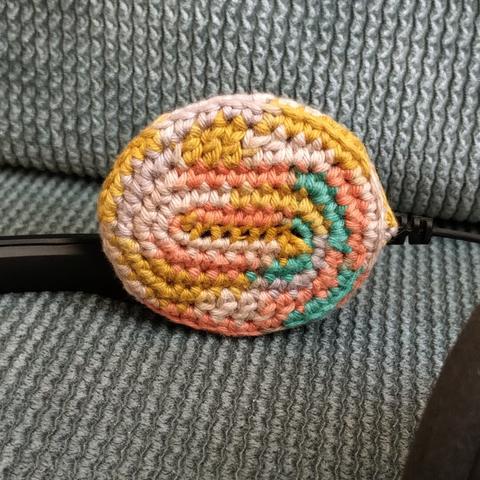 Detail shot of the crochet earpad