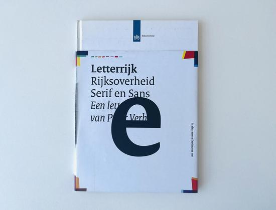 Cover of specimen of the Rijksoverheid Serif and Sans typeface.