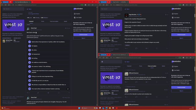 #WhateverHappenedTo: #vmst.io... 

#OhYeah... 

•	#ShadowBan(s); 
•	#ReplyGuys;
•	#Fakebook / #RedditPosts #CopyPasta; 
•	#TheLoss of over 50% of #ITs #ActiveMembers;
•	#SubstandardDaryls; and,
•	#EMailScammers... 

#JustLikeBlahBlahBlah...