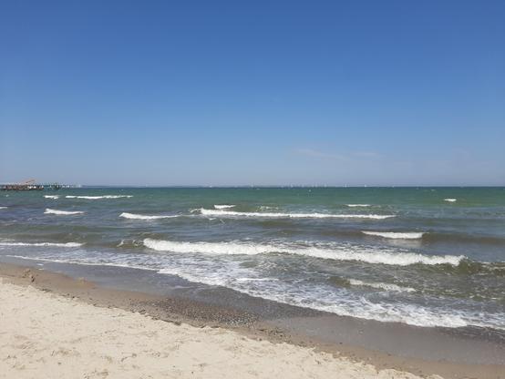 Blick vom Sandstrand auf die Ostsee
