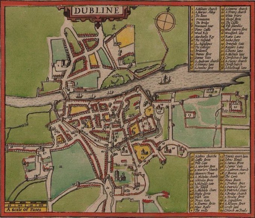John Speed’s early 17thC map of Dublin