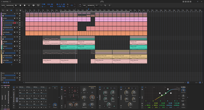 Bitwig Studio arrange view