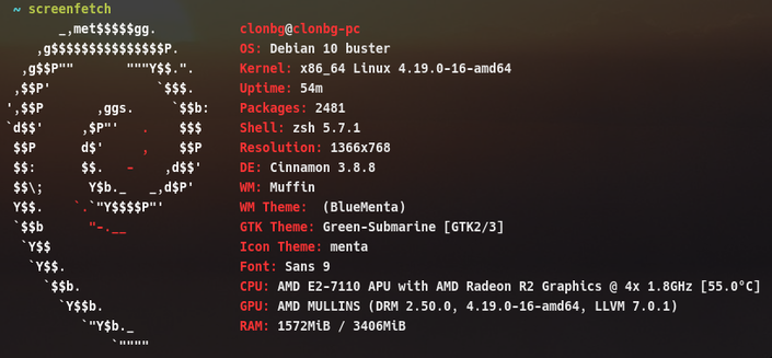 terminal con neofetch