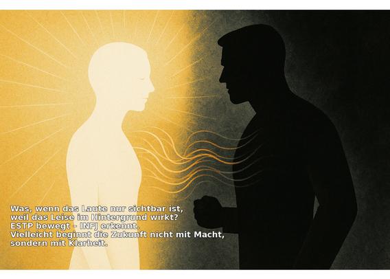 Was, wenn das Laute nur sichtbar ist, weil das Leise im Hintergrund wirkt?
ESTP bewegt - INFJ erkennt.
Vielleicht beginnt die Zukunft nicht mit Macht, sondern mit Klarheit.🖖