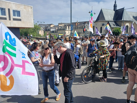 Manifestation à Rennes, cortège du SNES-FSU.