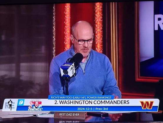 Rich Eisen's "Way Too-Early Power Rankings" have Washington at #2