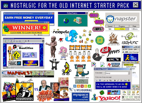Nostalgic for the old internet starter pack