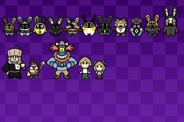 TehHerminator ordered the following pipsqueaks:

Lin Chung from Hero 108
Eric Needles from Sidekick
Father Time from Yoohoo and Friends
Charlie and Lola

I actually added a Rabbid in the top row dubbing it "Rabbid Bangboo"