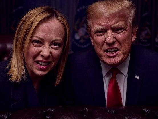 Two dictators with blond hair.