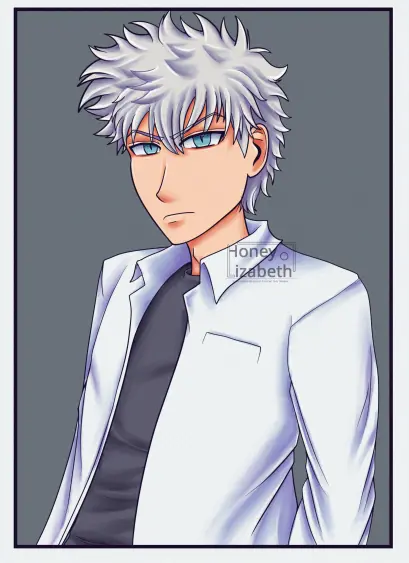 Fanart of Lu Guang from Link Click.
He has an angry looking face and he's staring at you