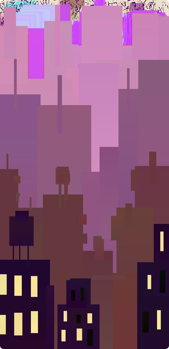 cartoonish City skyline