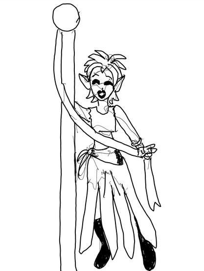 Digitally inked pencil sketch of May Daye celebrating May Day for the #MayDay prompt at #sketchdaily