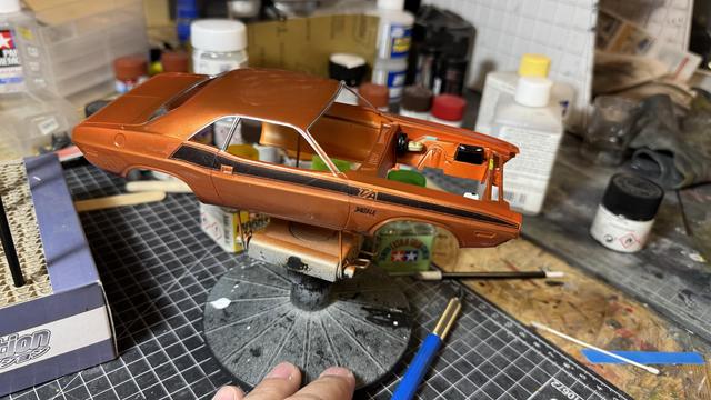 Body of a 1970s Dodge Challenger T/A by Revell in 1:24
