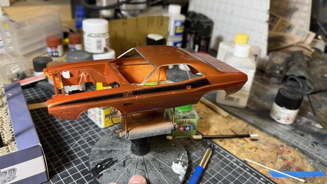 Body of a 1970s Dodge Challenger T/A by Revell in 1:24