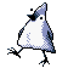 Pokémon gsc style sprite of a triangular titmouse