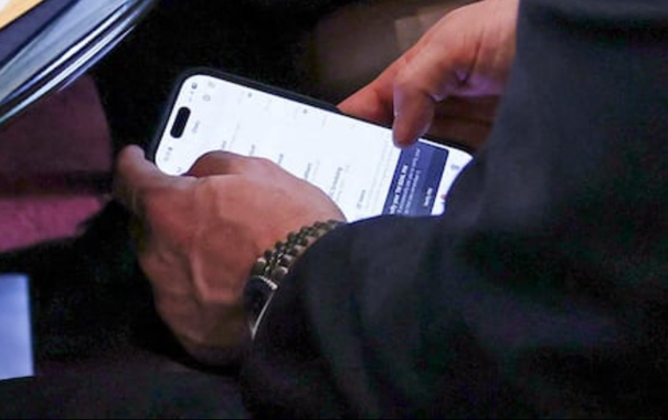 Close up of Waltz’s phone screen