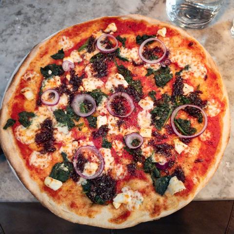 A full pizza.