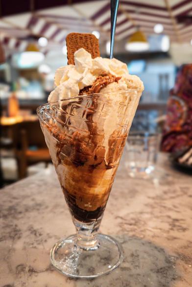A chocolate sundae.