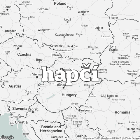 Map of Slovakia overlaid with "hapčí".