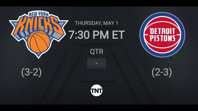 New York Knicks vs Detroit Pistons Game 6 #NBAPlayoffs presented by Google TNT Live Scoreboard