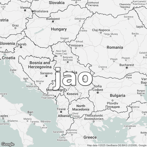 Map of Serbia overlaid with "jao".