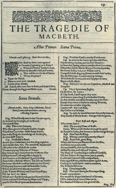 The Tragedy of Macbeth, (Macbeth) 1606 play by Shakespeare, “dramatises the physically violent and damaging psychological effects of political ambitions and power.”

source https://en.m.wikipedia.org/wiki/Macbeth