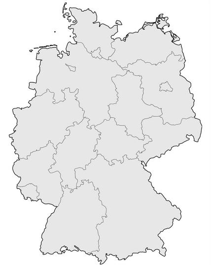 Karte von Deutschland, ohne irgendwelche Punkte.
