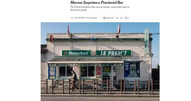 Le New York Times, média de référence aux États-Unis, consacre un long reportage à Thouars, et notamment au bar-tabac Le Prem’s, mercredi 30 avril 2025, suite à la visite surprise d’Emmanuel Macron le 10 avril.