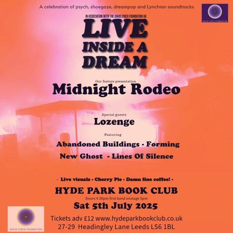 a date for your diary ... 

https://www.seetickets.com/event/live-inside-a-dream/hyde-park-book-club/3410692 

#GigAnnouncement #DavidLynchFoundationUK #Music #Leeds
