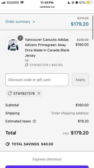 Canucks MIC Adidas jersey $200