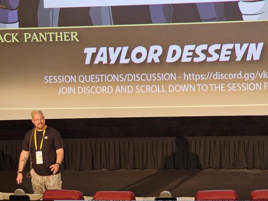 Taylor Desseyn presenting at Stir Trek